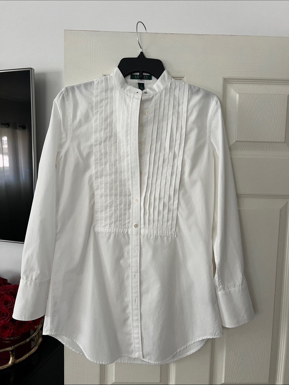 Ralph Lauren White cotton tuxedo shirt Dress Shirt
